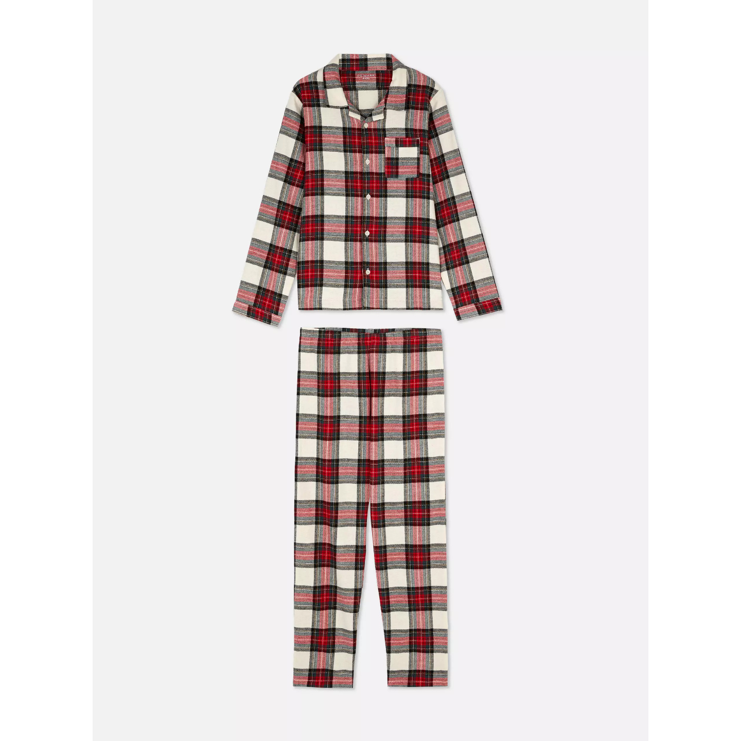 代购英国Primark儿童亲子新年红色格子长袖家居服睡衣长裤3-15岁 - 图0