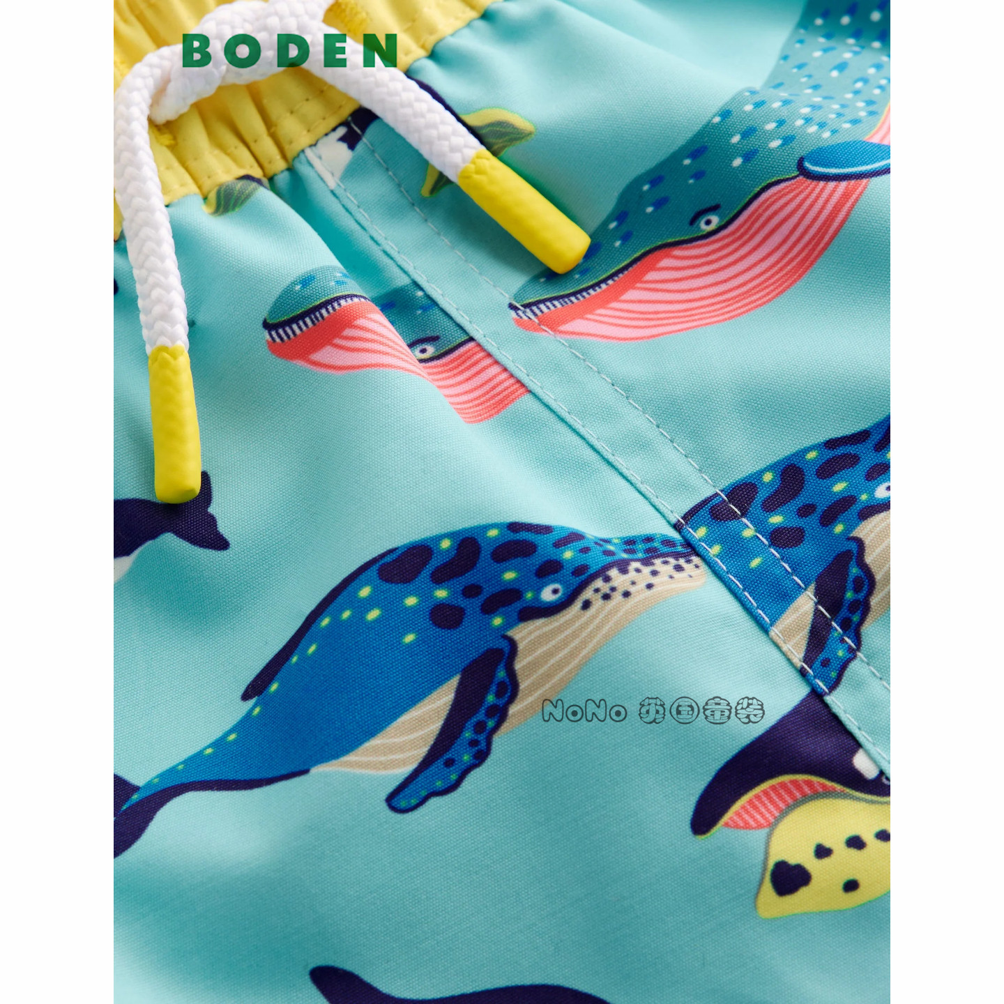 英国Mini BODEN代购男童蓝色鲸鱼沙滩裤短裤运动泳裤2-12岁B3194,淘宝优惠券,粉丝福利购,淘宝优惠卷