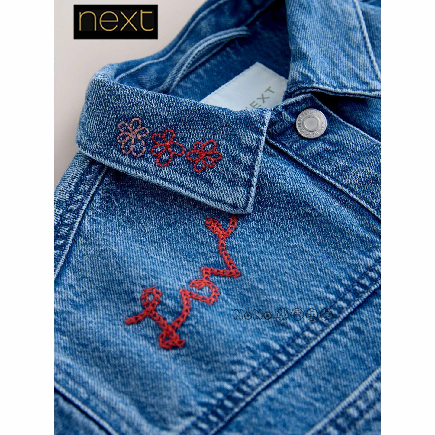 英国Next女大童亲子款蓝色刺绣爱心外套牛仔夹克3-16岁H47-417,淘宝优惠券,粉丝福利购,淘宝优惠卷
