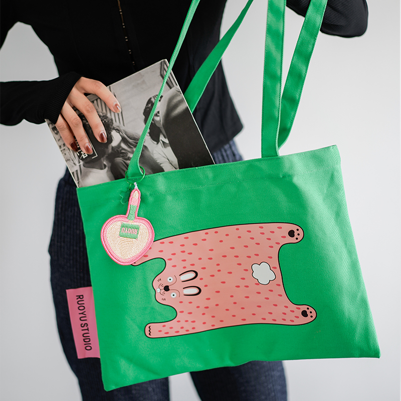 若愚工坊RUOYUSTUDIO休闲通勤创意春夏单肩帆布包托特包 - 图0