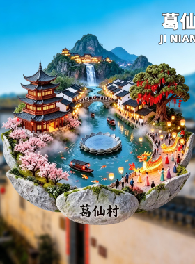 上饶金属冰箱贴葛仙村望仙谷上饶三清山旅游景点文创纪念品磁贴