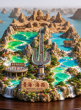 青海海西大柴旦翡翠湖金属冰箱贴