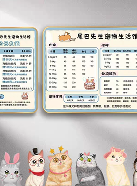 宠物店价格表猫狗店价格表展示牌价格表价格表价格表价格表