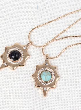 欧美风饰品合金电镀镶嵌质感项链