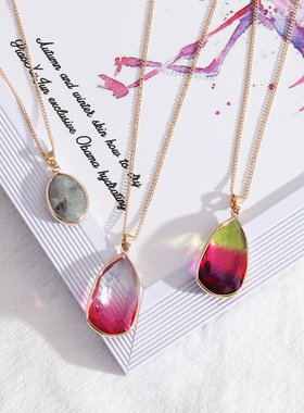 原创设计风手工玻璃高级感项链