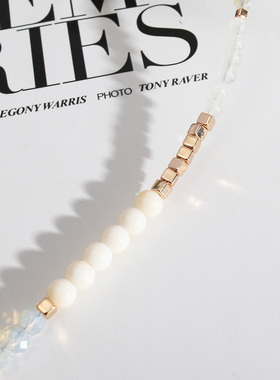 潮流设计开发 欧美风饰品白珍珠时尚米珠潮流百搭长款项链女