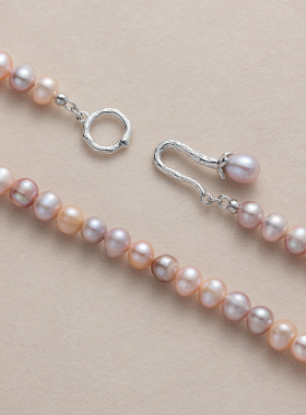 极光以南纯银淡水珍珠锁骨链OT扣