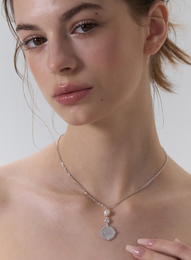 极光以南纯银贝母珍珠项链饰品女