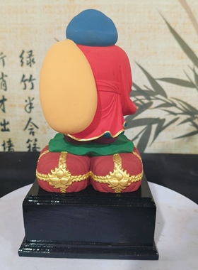 木雕大黑天财神唐密财神摆件家用定制彩绘贴金厂家