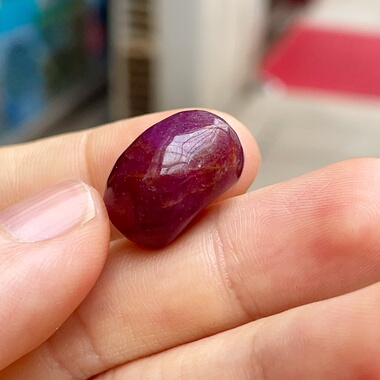 天然紫红色随形珠桶珠手串配珠项链吊坠30.3ct无烧无胶实体店品质