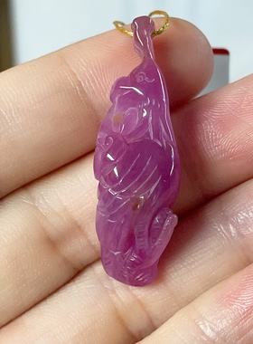 红宝石东方凤凰雕刻件凤凰于飞琴瑟和鸣非洲原矿原色26.6ct专柜货