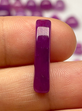 天然无烧无注胶无填充浓郁紫红宝石裸石戒面高级珠宝镶嵌吊坠