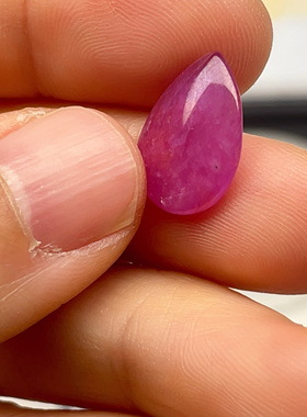 天然水滴形红宝石裸石戒面无烧无注胶无填充原矿真天然镶嵌吊坠