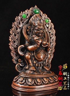 复古纯铜大黑天财神密宗摆件
