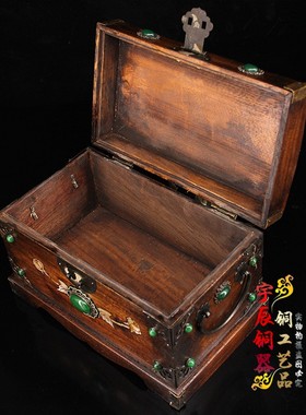仿古风木头纯手工贝壳实用饰品盒