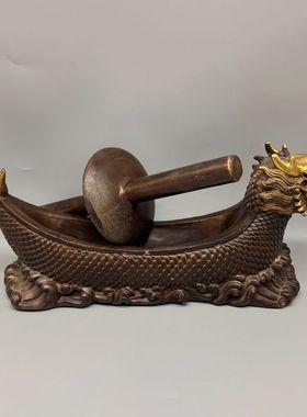 黄铜医用复古家居药碾子