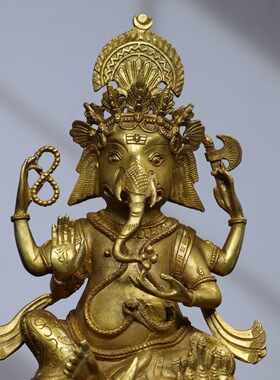 黄铜招财中式客厅象鼻财神