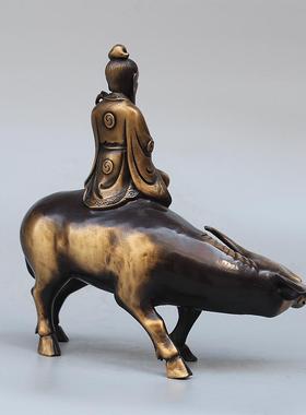 古玩摆件办公室老子骑牛工艺品