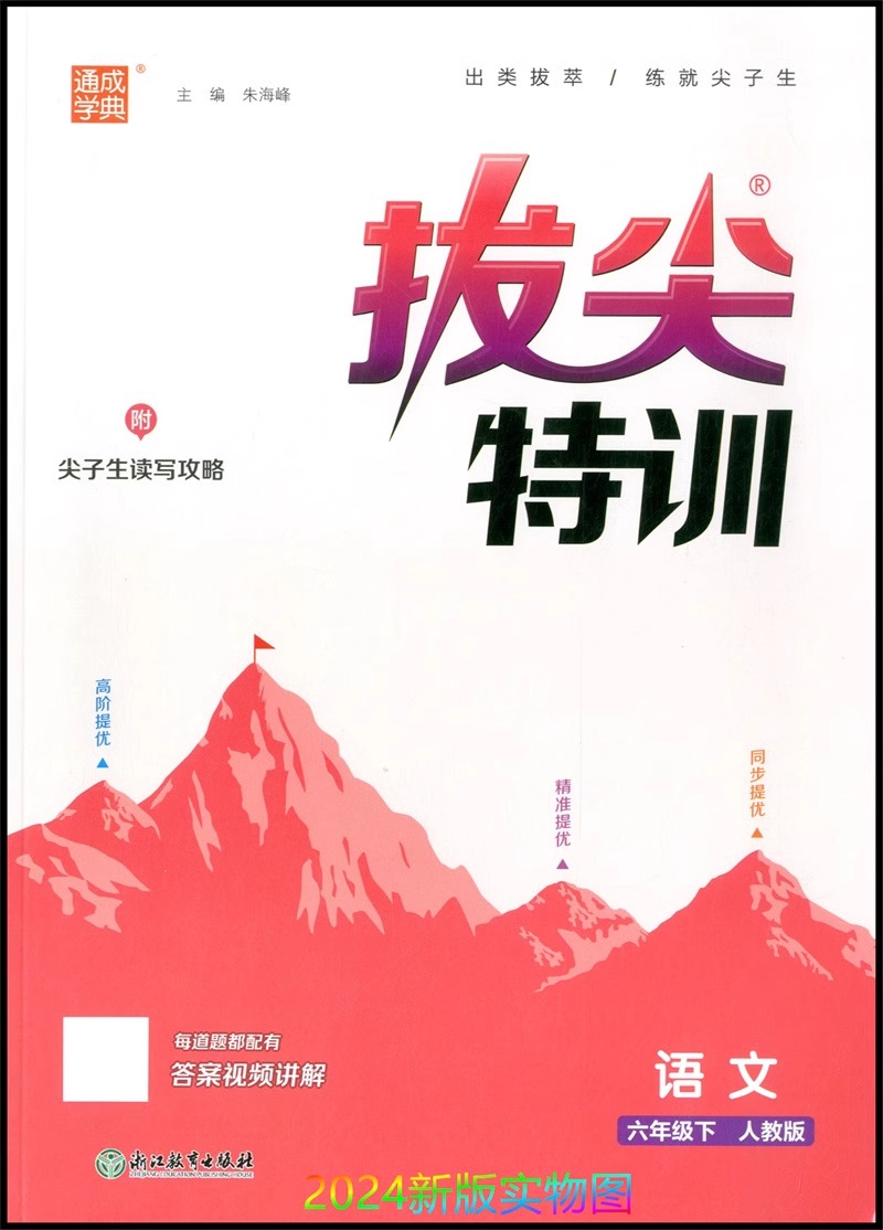 2024春新版通成学典 拔尖特训六年级下册语文人教版RJ 小学生6下教材同步训练专项练习册 尖子生拔高提升测评天天练通城学典 - 图0