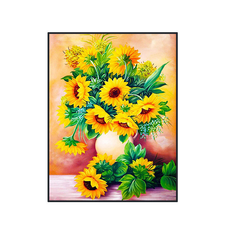 5d钻石画2025新款向日葵花瓶手工贴钻十字绣砖石贴画客厅餐厅满钻,淘宝优惠券,粉丝福利购,淘宝优惠卷