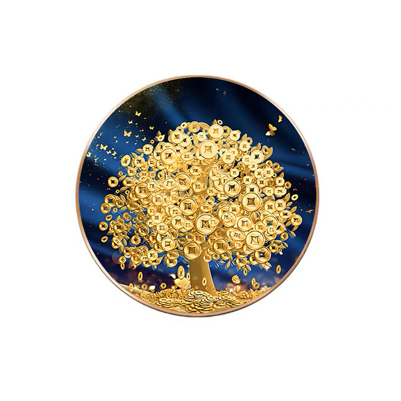 钻石画2025新款圆形发财摇钱树钻石画5d点贴钻十字绣客厅餐厅满钻,淘宝优惠券,粉丝福利购,淘宝优惠卷