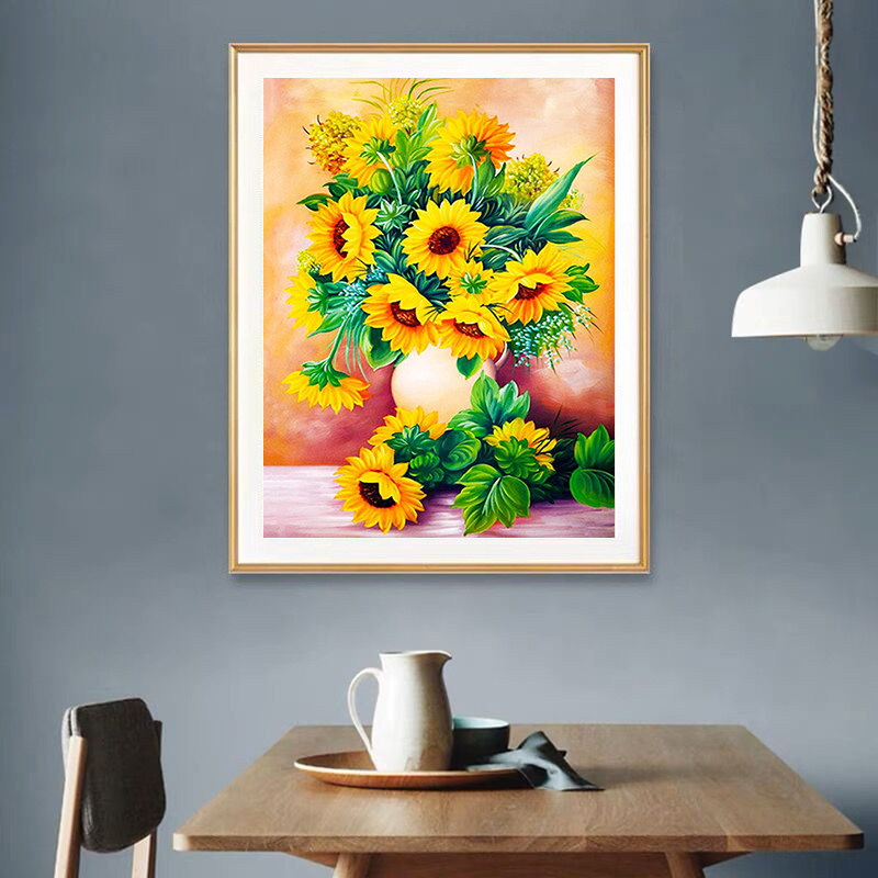 5d钻石画2025新款向日葵花瓶手工贴钻十字绣砖石贴画客厅餐厅满钻,淘宝优惠券,粉丝福利购,淘宝优惠卷