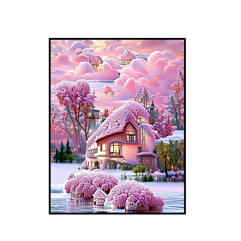 钻石画2025新款梦幻风景小屋城堡手工5d点贴钻十字绣客厅卧室满钻,淘宝优惠券,粉丝福利购,淘宝优惠卷