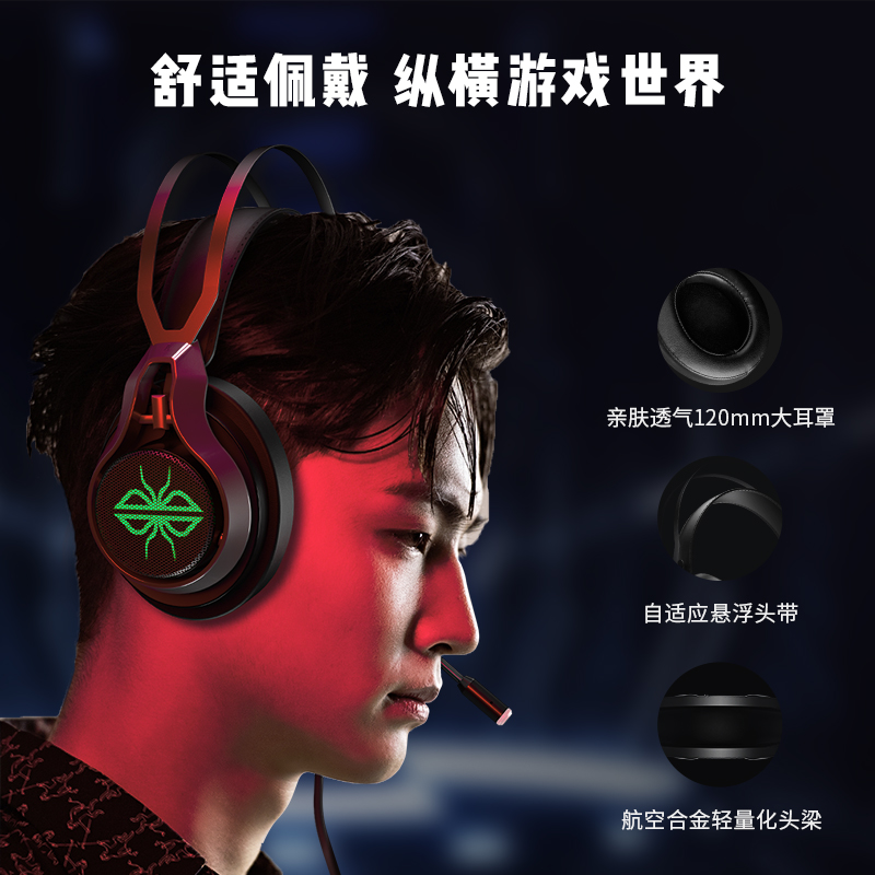 头戴式电竞耳机游戏专用有线吃鸡