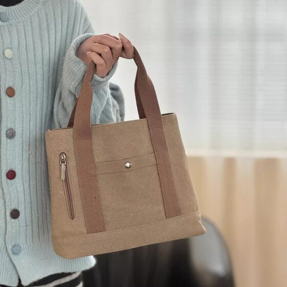 Xifanni Japanese and Korean commuting multi-pocket portable canvas bag