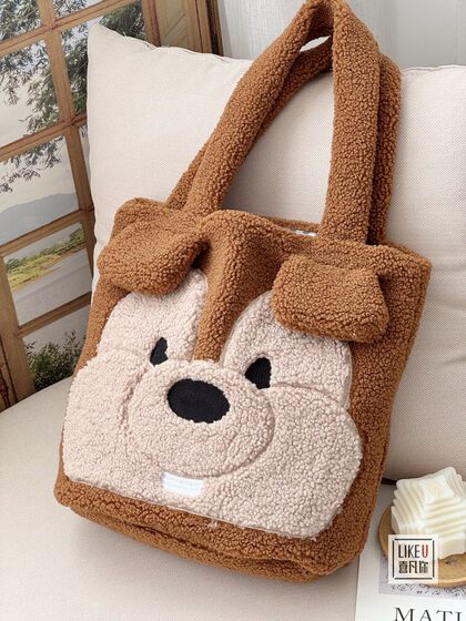 Xifanni one-shoulder cartoon big cute embroidered tote bag