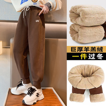 Girl Sports Pants 2023 Spring Autumn New Great Boy Children Girl Autumn Winter Casual Sweatpants Winter Long Pants Plus Suede Thick