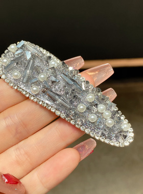 满天星珍珠精致bb夹碎钻发夹高级感侧边简约刘海夹超仙气水滴发卡