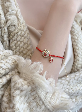 手饰品编织情侣本命年红绳