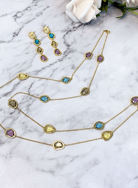 欧美毛衣链水晶镶嵌大方百搭长款