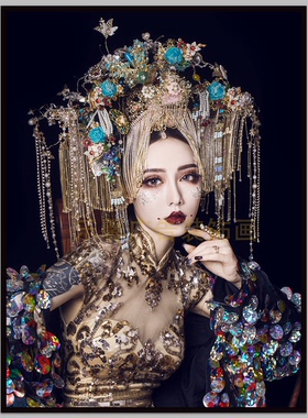 化妆造型挂画彩妆学校壁画房间