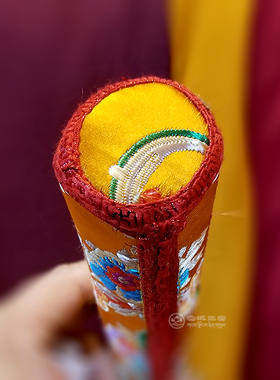 密宗法器保护套腿骨藏式织锦缎