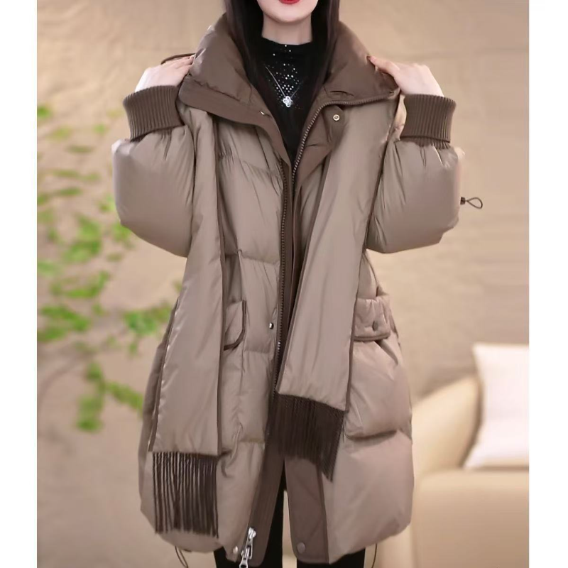 轻奢棉服女中长款2025新款加厚保暖宽松显瘦棉袄美拉德棉衣外套潮,淘宝优惠券,粉丝福利购,淘宝优惠卷