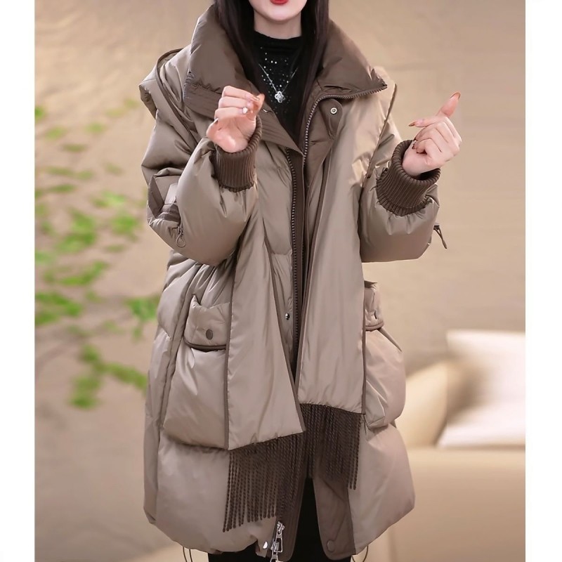 轻奢棉服女中长款2025新款加厚保暖宽松显瘦棉袄美拉德棉衣外套潮,淘宝优惠券,粉丝福利购,淘宝优惠卷