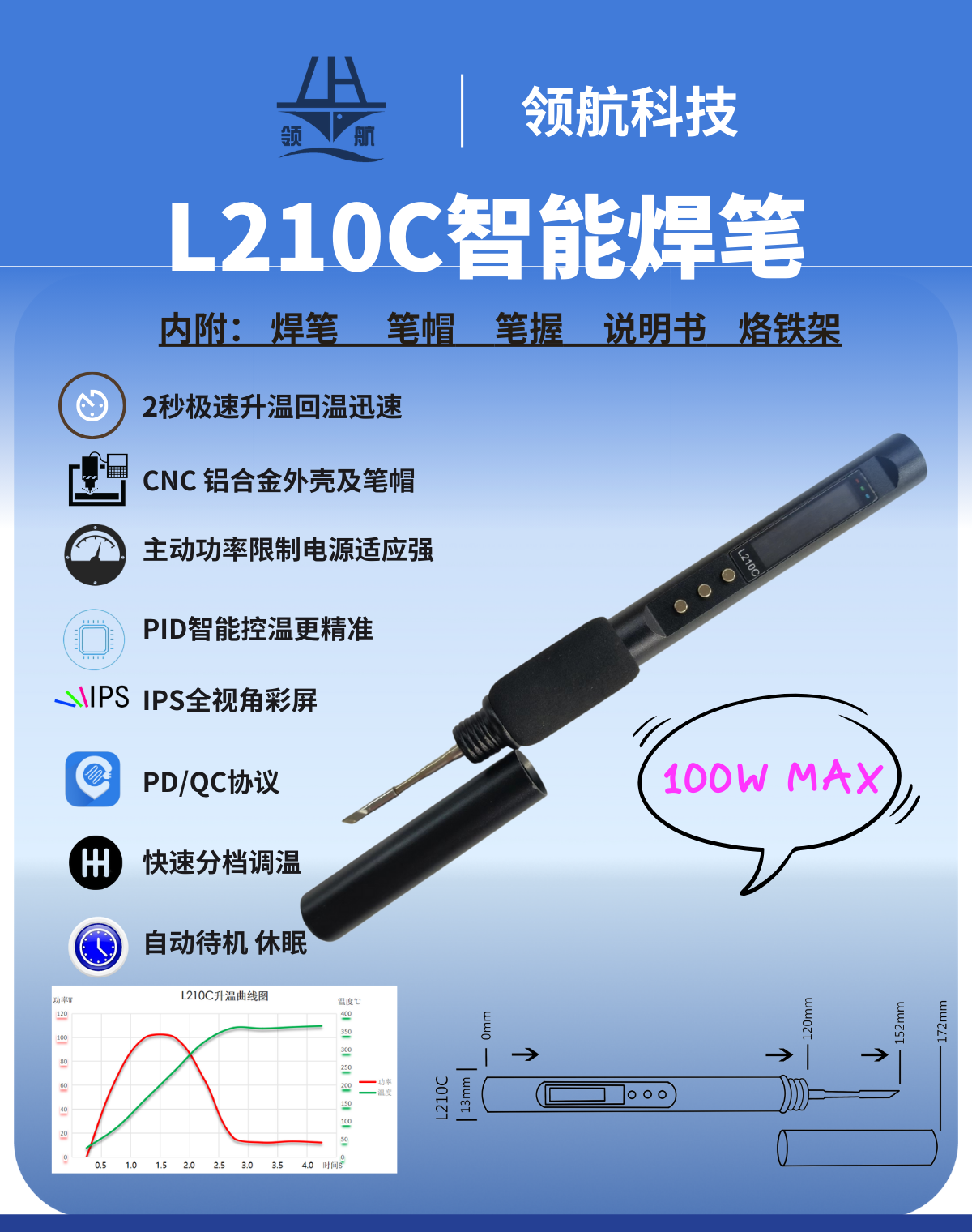 L245C L210C  PD245  USB电烙铁 L245P笔式烙铁 PD210便携电烙铁 - 图0