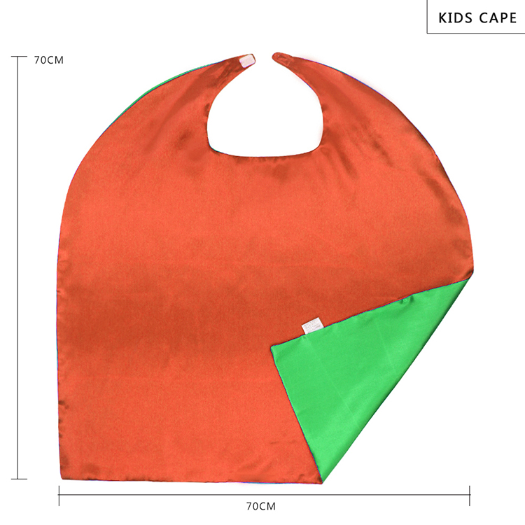 70cm双层儿童超人披风 正反两穿仿真丝色丁面料斗篷万圣节服饰