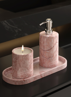 琦艺宝格丽粉大理石洗漱套装