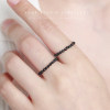 Night Star 2mm extremely fine natural black spinel ring