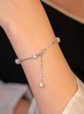 日系简约设计满天星手链纯手工自制进口施家珍珠可调节手串礼物女