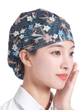 厨房厨房帽做饭防油烟纯棉厨师帽车间防尘帽子女工作帽防掉头发护