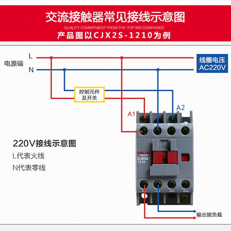 德力西交流接触器CJX2S-0910/1210/1801/2511/40/65/220V三相380V - 图2