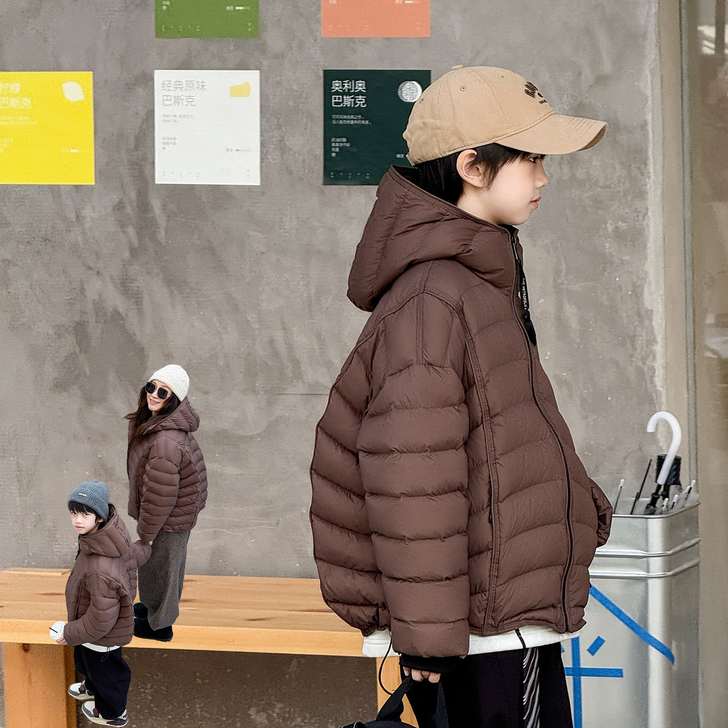 男童排骨羽绒服2025冬季新款中大童宽松儿童加厚连帽亲子外套保暖,淘宝优惠券,粉丝福利购,淘宝优惠卷