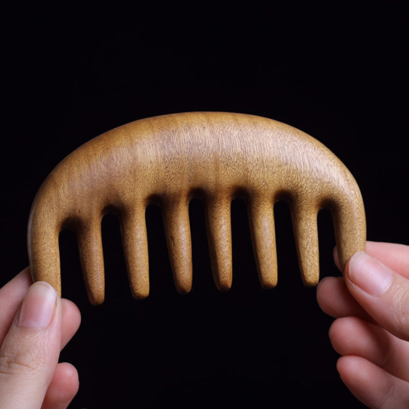 古仙 天然金丝楠木头部按摩梳个人护理经络梳子五齿美发梳头疗梳,淘宝优惠券,粉丝福利购,淘宝优惠卷