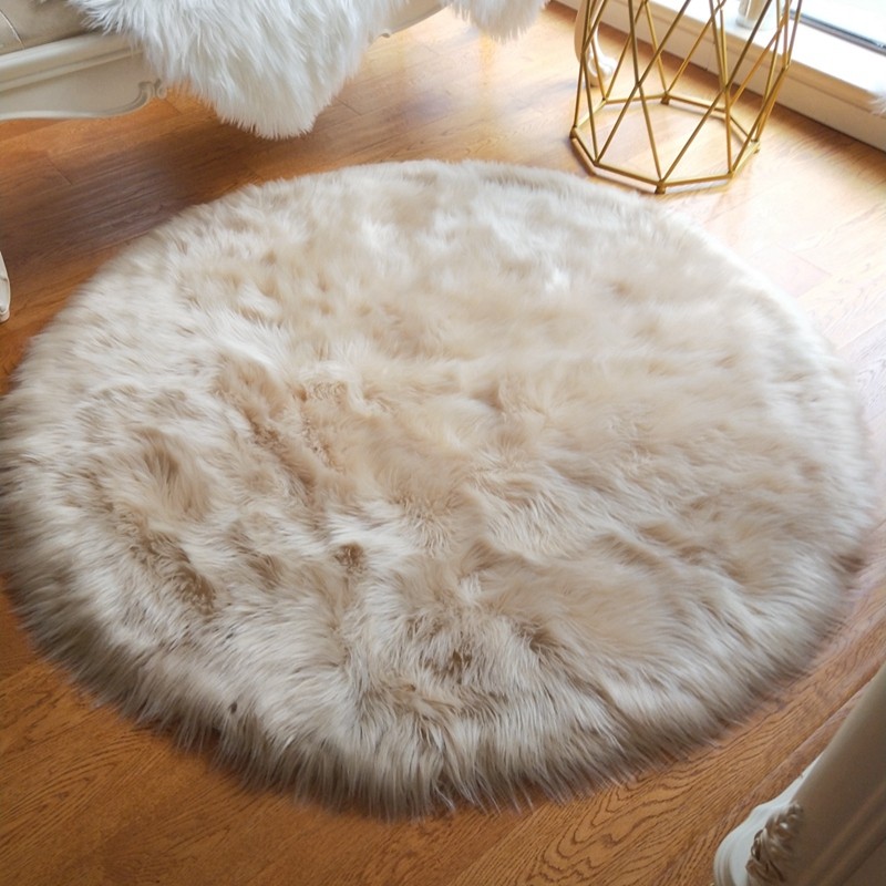 仿羊毛纯色长毛圆形地毯欧式客厅地毯茶几长毛绒卧室床边毯飘窗毯,淘宝优惠券,粉丝福利购,淘宝优惠卷