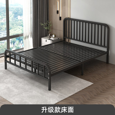 床现代简约铁艺床1.5米双人1.8儿童铁床出租屋铁架北欧单人1.2m - 图1