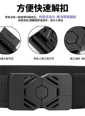 古格缇2025新款黑色腰带男士帆布对插扣弹力皮带商务休闲尼龙裤带